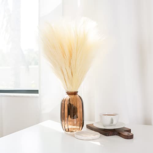 Cqure 7 Pcs 18" Faux Pampas Grass Decor Tall,Artificial Pampas Grass For Boho Vase Kitchen Room Decor Wedding Party Supplies(Beige) #TOP1