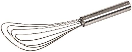 Prepworks by Progressive 10" Flat Whisk, Handheld Steel Wire Whisk Perfect for Whisking, Flat Roux Whisk, Gravy Stirring, BPA Free, Dishwasher Safe