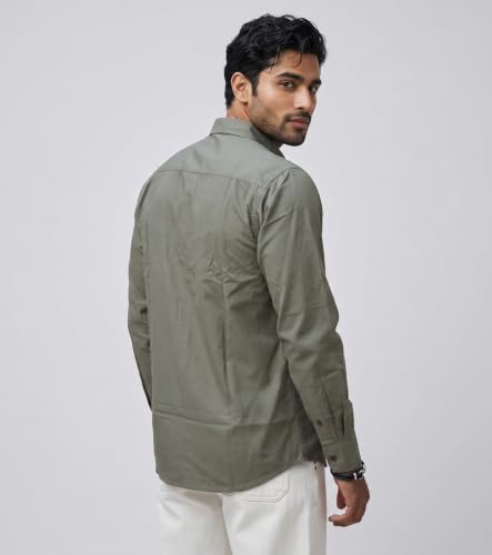Image of Amazon Brand - INKAST Men Solid Cotton Shirt | Casual Wear | Basic Essential Plain Everyday & Office Wear | Full Sleeve | Regular Fit