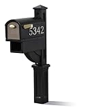 Step2 Mailmaster Hudson Mailbox, Magnetic Door, Large Newspaper Holder, Heavy-Duty, Weather Resistant, Post Mounting Hardware Kit Included, Black