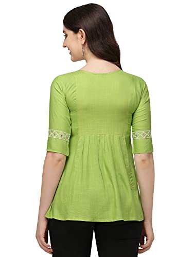 Image of Riva Enterprise Rayon Fabric with Embroidery Stitched Top