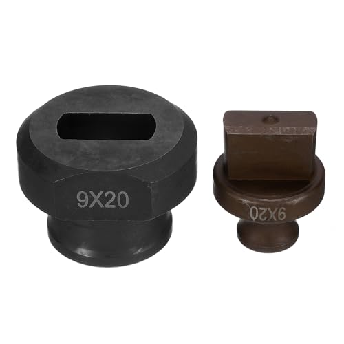 QUARKZMAN Troquel de Perforación de Orificio Hidráulico Φ9×20mm para Máquina Perforadora Hidráulica Eléctrica MHP-20 JP-20 Color Borgoña Y Negro