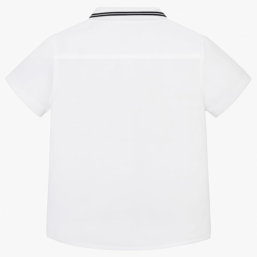 Mayoral Camisa Blanca Niño 3-9 Años - Manga Corta Cuello Clásico 100% Algodón Elegante Ceremonia - Modelo 3129