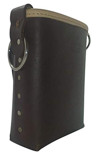 Leather Gold 3875-CHOC Bolt Bag with 2 Spud Wrench Holders, Wide Mouth | Ironworker Bolt Bag | Premium, Ultra Durable Buffalo Leather | Commercial Grade Sliding Tool Belt Accessory | Medium Size Pouch