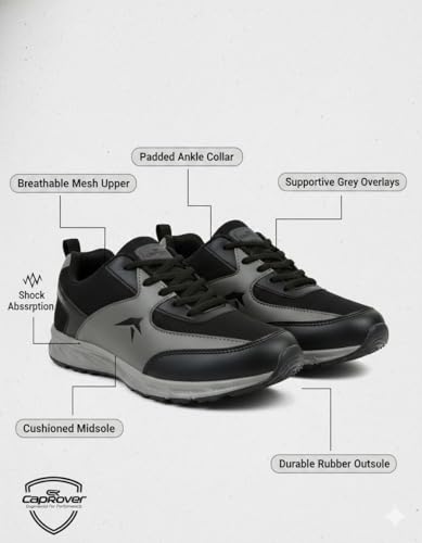 Image of Running Shoes for Men Casuals | Lightweight Everyday Sneakers with Breathable Upper, Cushioned Sole, Flexible Fit & Durable Grip for Walking, Travel| Black