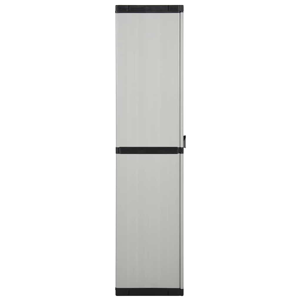 vidaXL Szafa ogrodowa z 3 półkami, szaro-czarna, 68x40x168 cm, szafka magazynowa, szafka do magazynku, szafeczka, szafki magazynowe