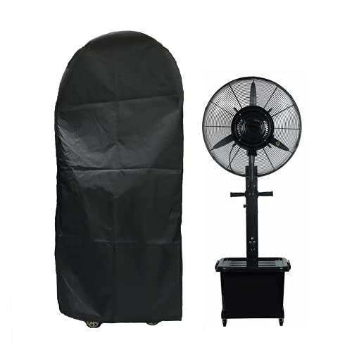 J&C Outdoor Waterproof Black Polyester Fan Cover, Industrial Dustproof, Easy to Clean, Heavy Duty, Size 23.6 x 11 x 61in, Includes 1 Cover + 1 Pouch