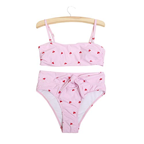 Biquíni feminino sexy push-up roupa de banho duas peças maiô com estampa acolchoada (rosa/M)