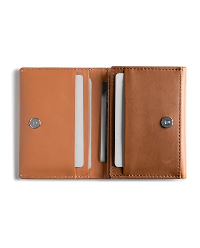 Image of DailyObjects Tan Even Wrap Card Wallet | Men | Women | Premium Design | Full-Grain Leather | Handcrafted | Card Holder | 8 Cards Slots | Dual-Tone Colorways | Magnetic Closure