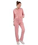 Tracksuit Sets for Women 2 Piece Lightweight French Terry Sweatsuit Casual Zip Up Hoodie and Sweatpant Jogging Suit Set Pink Large