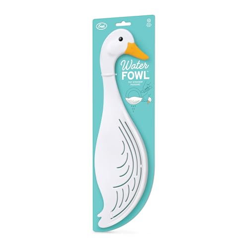 Image of Genuine Fred WATERFOWL Goose Pot Strainer - Great for Pasta and Vegetables - Easy One-Handed Draining - Space-Saving Design - Funny Kitchen Gadget and Accessory