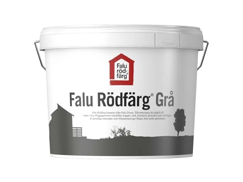 PrintGreen! Falun Rödfärg GRAU - die orig. Schwedenrot Fassadenfarbe/Schlammfarbe - 5 Liter