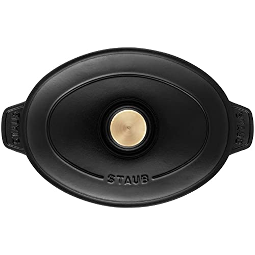 STAUB Assiette Chaude Ronde En Fonte 20 Cm Noir Mat – 0,75 L, Maintien Au Chaud Parfait