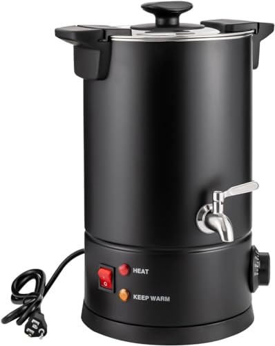 Omosiroi 8L Commercial Coffee Urn Hot Beverage Dispenser with Constant Temperature Function, Portable Stainless Steel Percolate Coffee Pot Coffee Maker With Double-layer Barrel Wall for Catering
