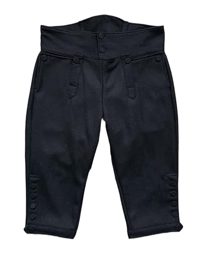 Mens Colonial Knee Wool Breeches 18th Century Pants Fall Front Style