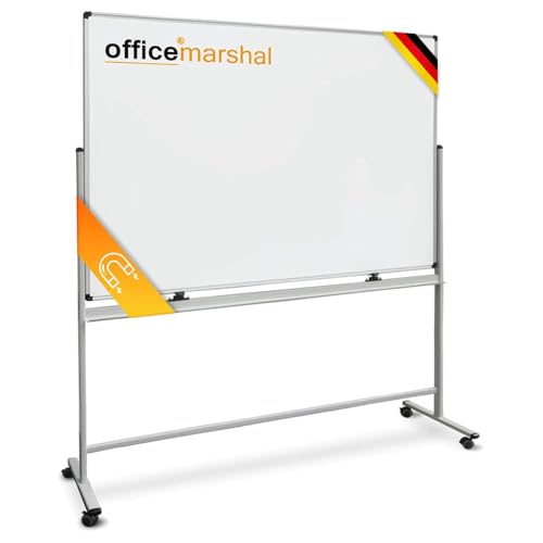 OfficeMarshal Magnetisches Whiteboard 120x180cm mit Alurahmen und...