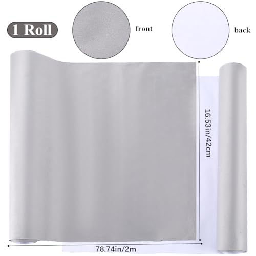 CRASPIRE 200 x 42cm Velvet Book Cloth for Book Binding Gray Fabric Surface Paper Backed Bookcover Notebook Wraps Book Covering Protector Bookbinding Supplies for Books Album DIY Scrapbooking Supplies - Image 2