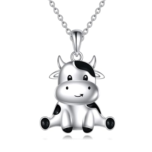 Collier vache en argent 925 VONALA pour femme avec pendentif animal mignon
