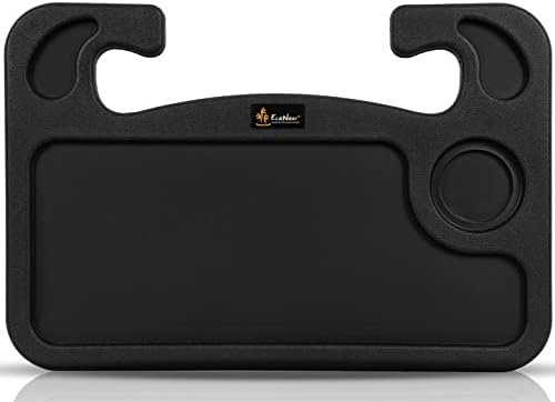 EcoNour 2 in 1 Car Steering Wheel Desk | Steering Wheel Tray for Laptop Car Mount with Pen Holder | Food Tray for Eating with Drinks Holder | Multipurpose Travel Accessories