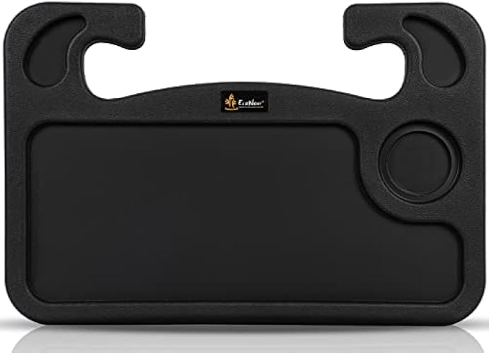 EcoNour 2 in 1 Car Steering Wheel Desk, Tray for Laptop Car Mount with Pen Holder| Food Tray for Eating with Drinks Holder | Multipurpose Travel Car Accessories