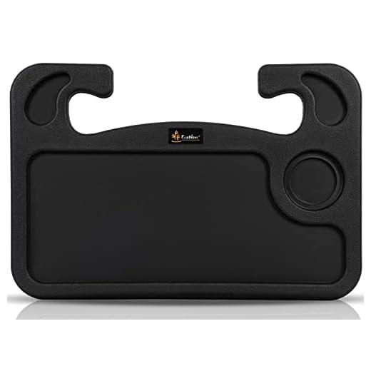 EcoNour 2 in 1 Car Steering Wheel Desk | Tray for Laptop Car Mount with Pen Holder | Desk Console for Car | Food Tray for Eating with Drinks Holder | Multipurpose Travel Car Accessories