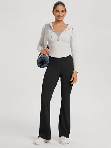 ODODOS Cloud Feeling Split-Hem Flared Pants for Women 29" /31" High Waisted Lounge Bootcut Yoga Pants2