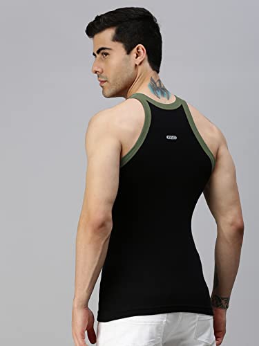 Image of Lux Cozi Men Pack of 3 Pure Cotton Assorted Gym Vest (Size :