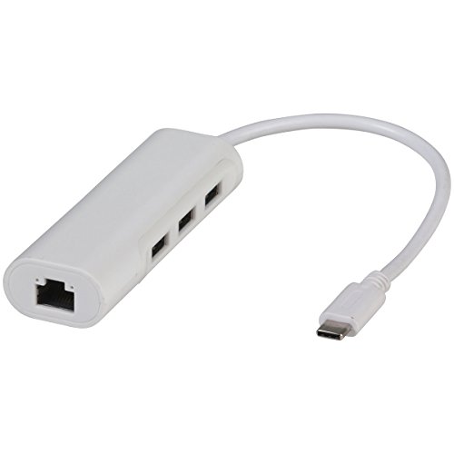 Adaptador de red Gigabit USB C con hub USB 3.0 para portátil
