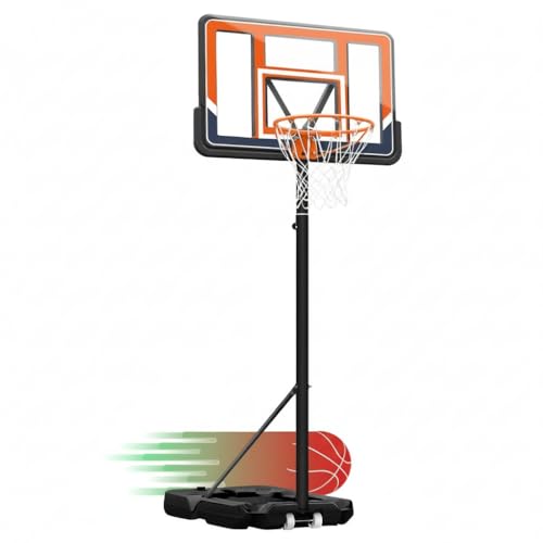 Image of WIN.MAX Basketball Hoop Outdoor 3.3-10ft Adjustable Height, 40inch Backboard with Shatterproof Backboard and Larger Base, Portable Basketball Hoop Goal System Youth /Adults in Backyard /Driveway