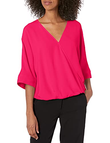 Trina Turk Women's Surplice Blouse, Watermelon, Small Trina Turk Women's Surplice Blouse, Watermelon, Small