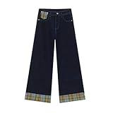 ② Costume en jean ample pour homme avec un style unique avec détails vieillis, motifs d'épissure et lavages rétro pour une esthétique tendance et de grande rue. Coupe ample et pantalon large pour un look audacieux et avant-gardiste