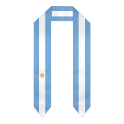 Vintage Argentinean Argentina Flag Graduation Stole Sash Shawl for Men Women Thickened Scarf for International Students Teachers Study Aboard Graduate Gift 72 inches Unisex