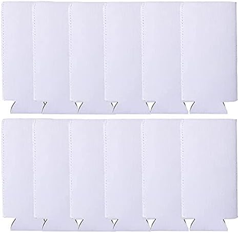 Sublimation Blanks Slim Beer Can Sleeves, 12pcs Neopreno personalizado Sublimación lata enfriador Tapas aisladores plegables para cerveza para