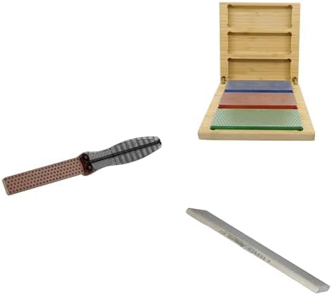 DMT Double Sided Dia-Fold Portable Pocket Extra Fine/Fine Grit Diamond Sharpener + Deluxe Diamond Knife Sharpening Kit + 2-Sided Diamond Sharpening Stone Bench Plane