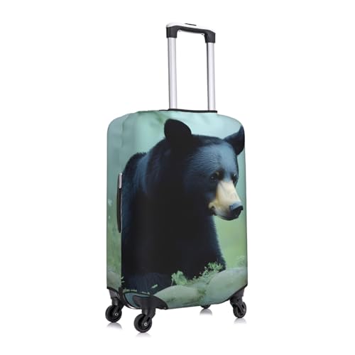 Walking Black Bear Elastic Travel Luggage Cover, Washable Spandex Suitcase Protector, Anti-Scratch Fits 18-32 Inch3