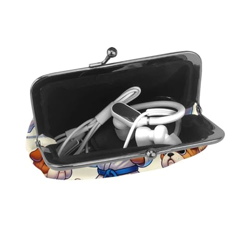 Pu Leather Buckle Coin Purse Judo-Bulldogs Girls Kiss-Lock Change Purse Wallets4