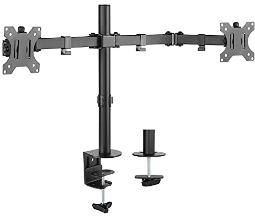 Houder voor pc-monitorarm van staal voor 2 beeldschermen van 13 inch tot 32 inch, verstelbaar ontwerp, ergonomisch, in… - Image 3