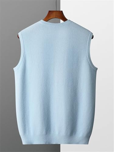Men Sleeveless Sweater Vest Lightweight Crew Neck Pullover Vest Merino Wool Waistcoat2