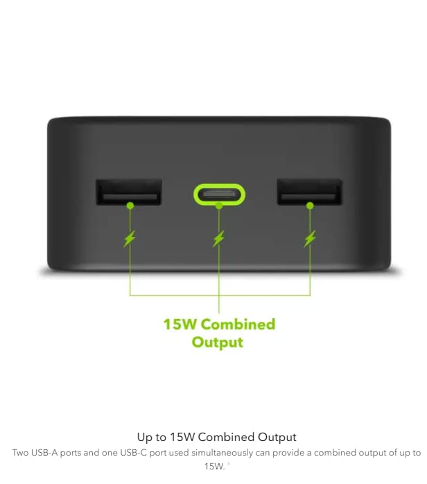 Batería Mophie De 10k Hasta 20w Con Puerto Usb-C Pd Y Usb-A