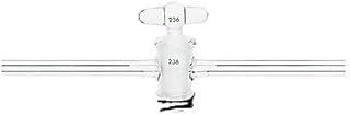 Chemglass CG-426-08 Series CG-426 Straight Bore Glass Shell PTFE Plug Stopcock, 8 mm & 10 mm Bore, 24/40 Barrel Size, 16 mm OD Sidearms