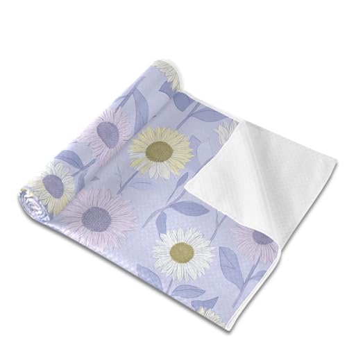 siphylline Blu Ray Sunflower Pastel Purple Non Slip Towel
