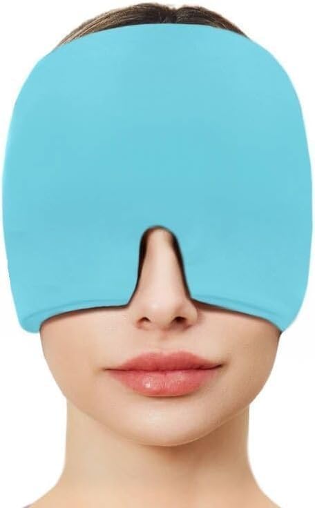 1 pcs Migraine Relief Cap Hot & Cold Therapy Head Wrap for Headache Stress Tension Sinus Pressure Reusable Gel Ice Compression Mask for Men & Women - Multicolor