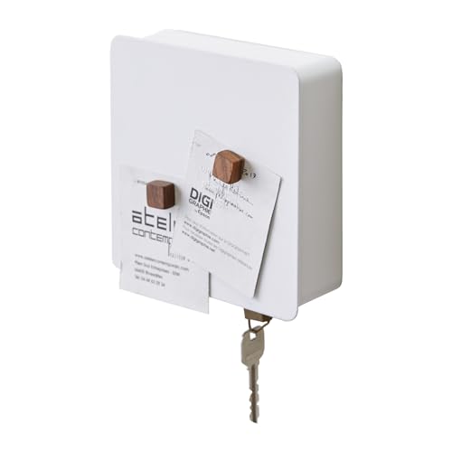 Yamazaki 4799 TOWER Magnetic Key Box, white, Steel, 15.8 x 5.5 x 15.8 cm