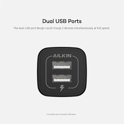 USB Wall Charger, AILKIN 2.1A Dual Port Portable Universal USB Wall Charger Adapter Box for iPhone 17 16 15 14 13 12 Mini Pro Max SE 11 XS Plus, Samsung Galaxy A04S A14 S22 S21, Google Pixel 7 7a 6 6a