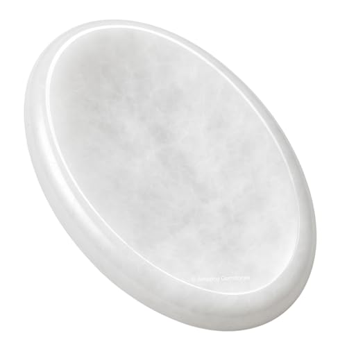 Image of Amazing Gemstone Snow Quartz Worry Stone Crystals and Healing Stones - Worry Stones for Stress Relief Gifts - Piedra Crystal Fidget for Meditation - Unique Stocking Stuffers and Birthday Gifts