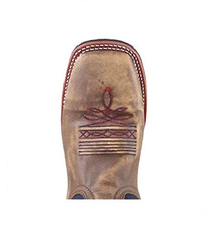 Smoky Women's 9 Red Blue American Flag Brown Leather Western Square Toe Boots