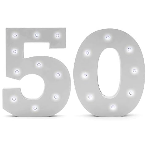 16cm LED Light Up Number 0 to 9 Birthday Anniversary Retirement Includes Battery (50) Cover