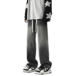Men’s Wide Leg Jeans Elastic Waist Baggy Jeans Casual Drawstring Denim Pants Trousers www.denim.fit