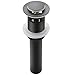 Pop Up Drain Stopper with Overflow, Bathroom Lavatory Vanity Vessel Sink Drain, Black
