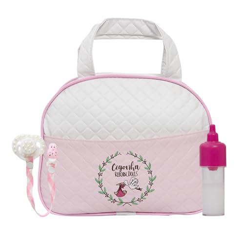 Conjunto P Bebê Reborn Chupeta E Mamadeira Bolsa Maternidade